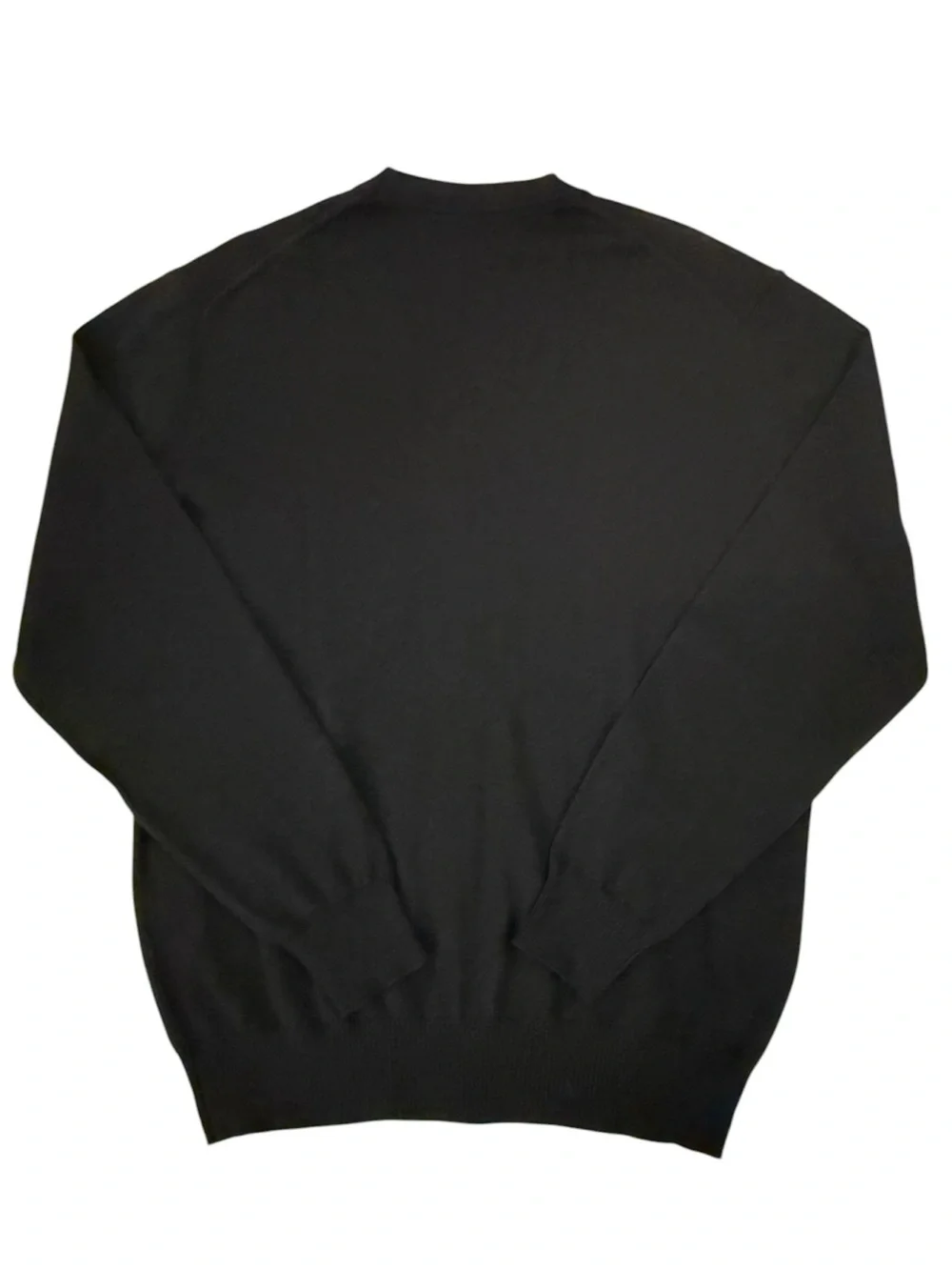Charles Tyrwhitt Black Merino Wool Cardigan Sweater Italy Men’s Large Grandpa